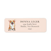 Étiquette Adresse du chien de Corgi (Devant)