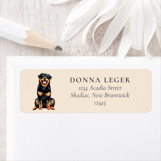 Étiquette Adresse du chien Rottweiler (En situation)