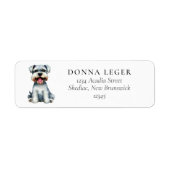 Étiquette Adresse du chien Schnauzer (Devant)