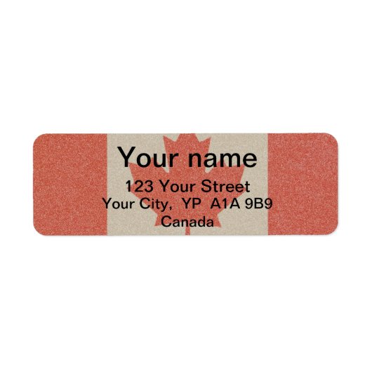 Étiquette Adresse du drapeau canadien Fun unique Expédition (Devant)