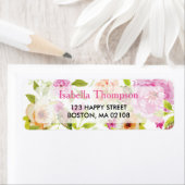 Étiquette Adresse du flux aquarelle (En situation)