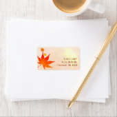Étiquette Adresse du Mariage Big Red Maple Leaf (En situation)