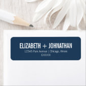 Étiquette Adresse du Mariage de typographie de marine simple (En situation)