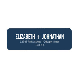 Étiquette Adresse du Mariage de typographie de marine simple