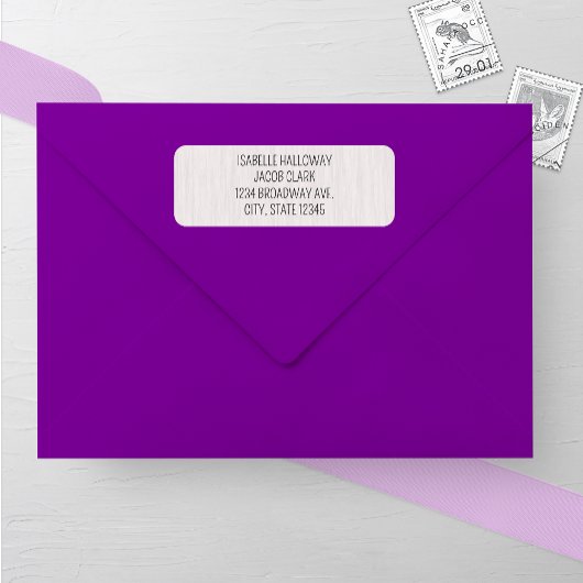 Étiquette Adresse du Mariage en bois blanc rustique