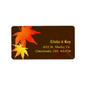 Étiquette Adresse du Mariage Gold & Red Maple (Devant)