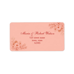 Étiquette Adresse du Mariage Peach