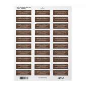 Étiquette Adresse du Mariage Rustic Wood (Feuille entière)