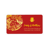Étiquette Adresse du mariage traditionnel chinois Dragon Pho (Devant)