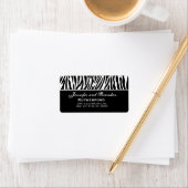 Étiquette Adresse du Mariage Zebra noir et blanc (En situation)