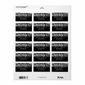 Étiquette Adresse du Mariage Zebra noir et blanc (Feuille entière)