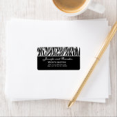 Étiquette Adresse du Mariage Zebra noir et blanc (En situation)