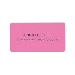 Étiquette Adresse du Modèle couleur et texte rose personnali