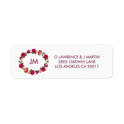 Étiquette Adresse du monogramme de germe d'automne (Devant)