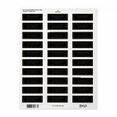 Étiquette Adresse du Motif géométrique noir (Feuille entière)