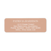 Étiquette Adresse du Rose dusty (Devant)