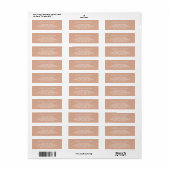 Étiquette Adresse du Rose dusty (Feuille entière)