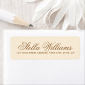Étiquette Adresse du script de calligraphie couleur crème ro (En situation)