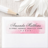 Étiquette Adresse du script de calligraphie d'aquarelle rose (En situation)