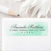 Étiquette Adresse du script de calligraphie d'aquarelle vert (En situation)