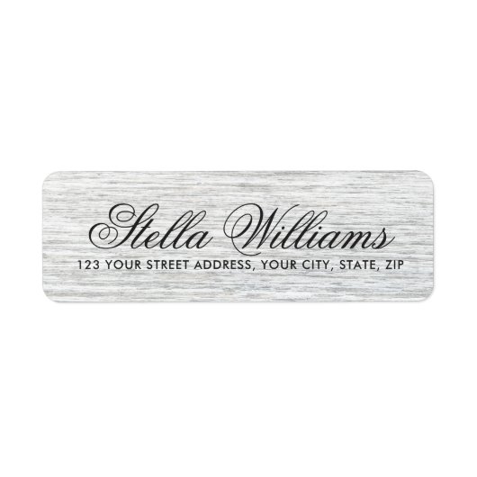 Étiquette Adresse du script de calligraphie de grain de bois (Devant)