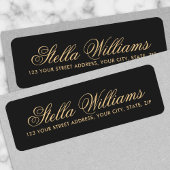 Étiquette Adresse du script de calligraphie romantique gris