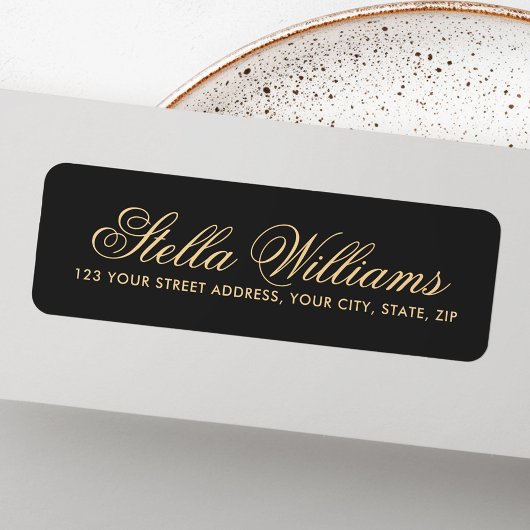Étiquette Adresse du script de calligraphie romantique gris