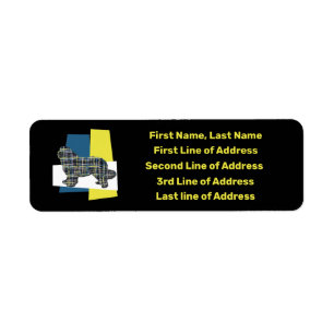 Étiquette Adresse du Tricolore jaune et bleu du chien de Ter