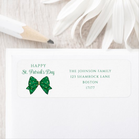 Étiquette Adresse élégante de joyeuse Saint-Patrick (En situation)