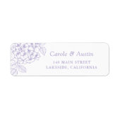 Étiquette Adresse Élégante Fleurie Hydrangea Violet (Devant)