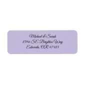 Étiquette Adresse élégante lavande violet (Devant)
