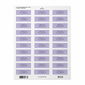 Étiquette Adresse élégante lavande violet (Feuille entière)