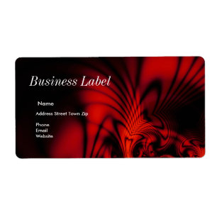 Étiquette Adresse Entreprise Abstrait Rouge Noir