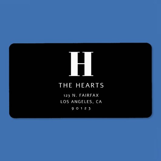 Étiquette Adresse et monogramme de retour moderne modifiable