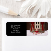 Étiquette Adresse et photo personnelle Festive Noir (En situation)