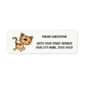 Étiquette Adresse expéditeur. Chat. (Devant)