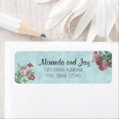 Étiquette Adresse expéditeur | MARIAGE ROSE VINTAGE (En situation)