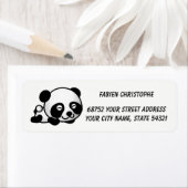 Étiquette Adresse expéditeur. Panda. (En situation)