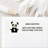 Étiquette Adresse expéditeur. Panda. (En situation)