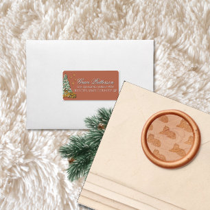 Étiquette Adresse fantaisiste de Noël Tigre Rose
