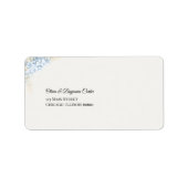 Étiquette Adresse Fleur d'Hydrangea Bleu Poussiéreux de Luxe (Devant)