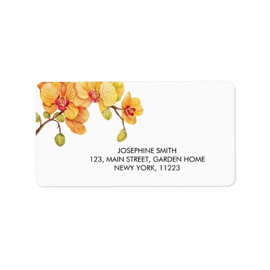 Étiquette Adresse Fleur Fleur Jaune (Devant)