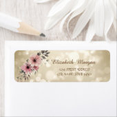 Étiquette Adresse Fleurs Bokeh Élégant et Stylé (En situation)