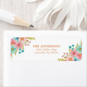 Étiquette Adresse Fleurs de saison rustiques aquarelle (En situation)