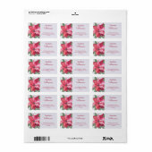 ÉTIQUETTE ADRESSE FLEUVE CLASSIQUE DE NOËL POINSETTIA (Feuille entière)