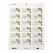 Étiquette Adresse florale crème (Feuille entière)