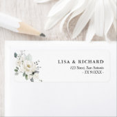 Étiquette Adresse florale de Champaigne blanche (En situation)