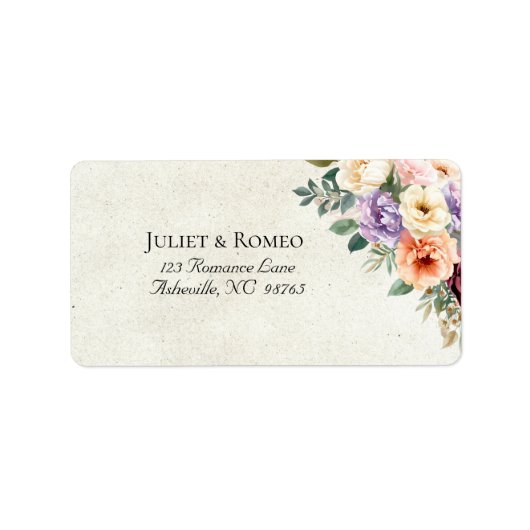 Étiquette Adresse Florale de Printemps (Devant)