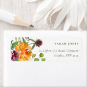 ÉTIQUETTE ADRESSE FLORALE JAUNE BLANC BLANC CLAIR (En situation)