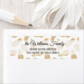 Étiquette Adresse Gold Pineapple Personalized Return (En situation)